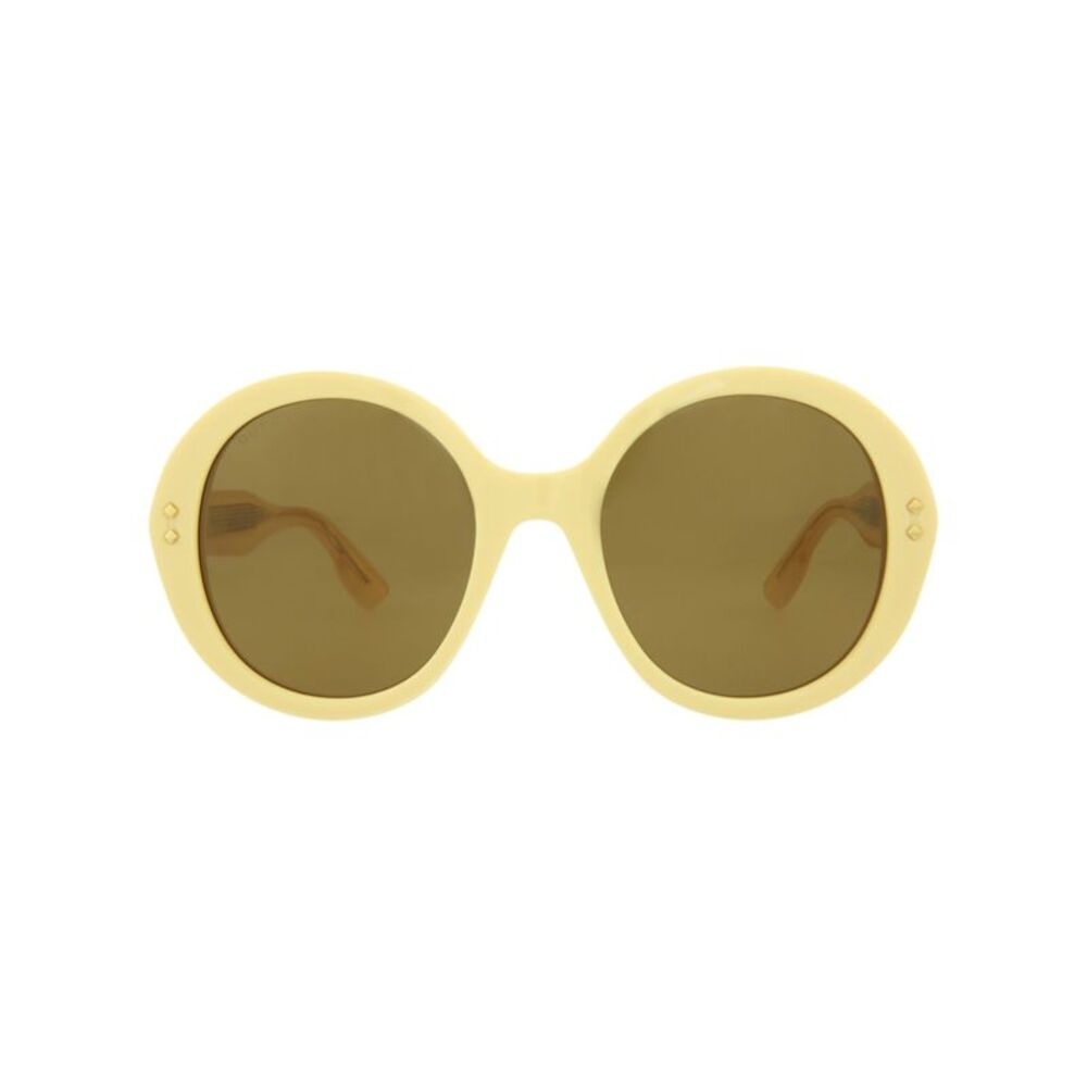 Gucci Round-Frame Acetate Sunglasses Yellow Womens